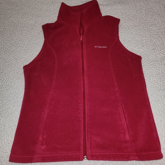 Columbia Red Fleece Vest Jacket - Picture 7 of 11